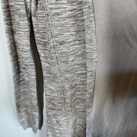 Guess Cardigan Duster Womens Large Gray Open Front Waterfall Draped Chiffon Belt - Picture 5 of 14